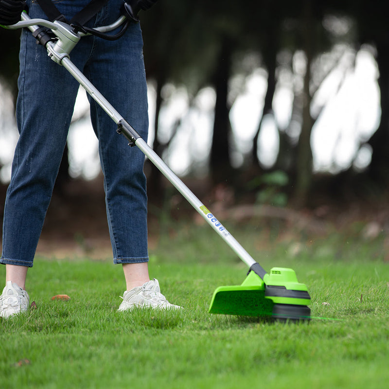 48V (24V x 2) Freischneider mit Fahrradgriff 38cm - 2x 4Ah Akkus