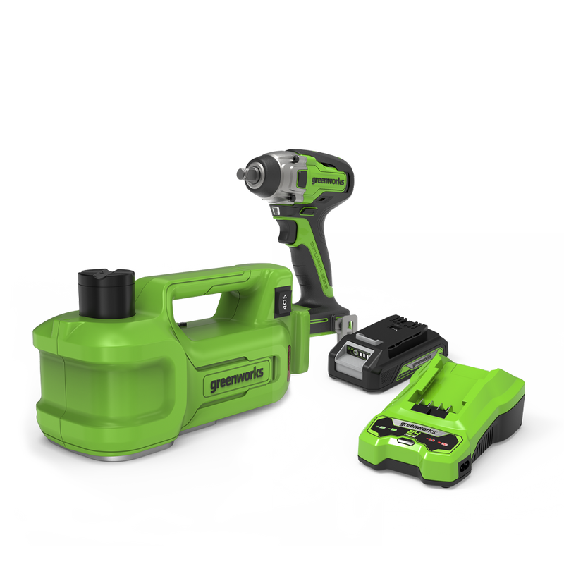 24V Reifenwechsel-Set - Wagenheber + Schlagschrauber 400 Nm