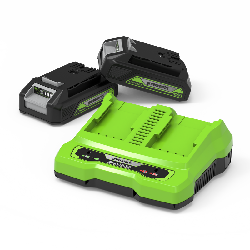 24V Starter Kit 2x2Ah Akkus + Doppelladegerät